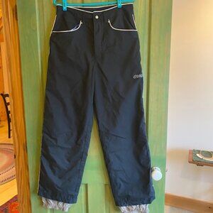 Womens size L Deep Snowboard Pants black with white piping